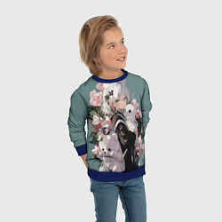 Свитшот детский Нежная девочка аниме с ушками, цвет: 3D-синий — фото 2