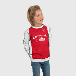 Свитшот детский ФК Арсенал Лондон форма 2324 домашняя, цвет: 3D-белый — фото 2