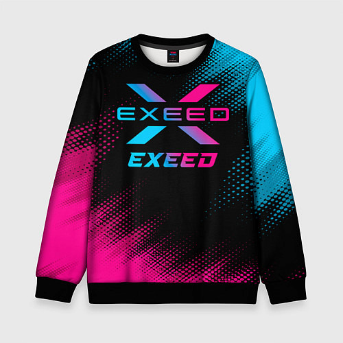 Детский свитшот Exeed - neon gradient / 3D-Черный – фото 1