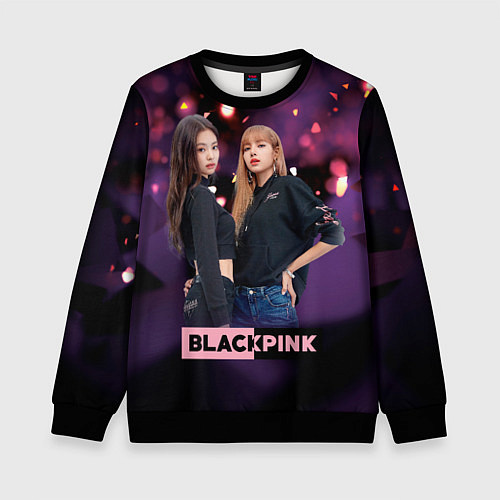 Детский свитшот Blackpink purple / 3D-Черный – фото 1