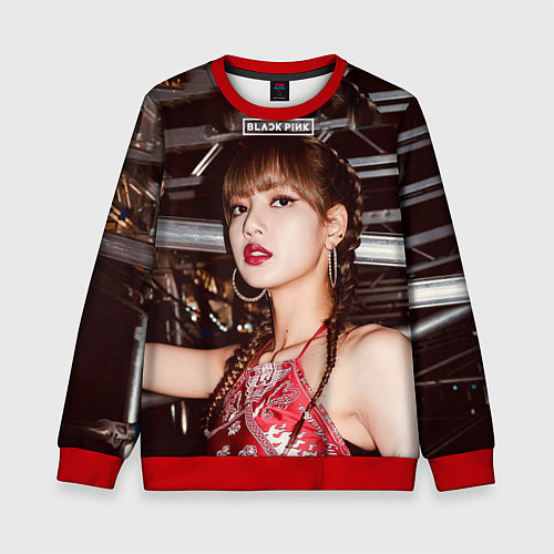 Детский свитшот Lisa Blackpink / 3D-Красный – фото 1