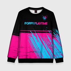 Детский свитшот Poppy Playtime - neon gradient: символ сверху