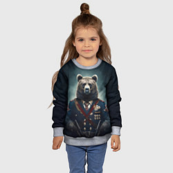 Свитшот детский Русский медведь от нейросети, цвет: 3D-меланж — фото 2