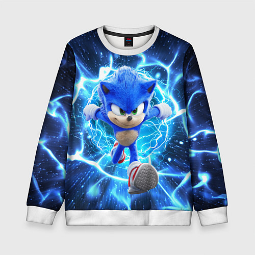 Детский свитшот Sonic electric waves / 3D-Белый – фото 1
