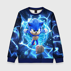 Свитшот детский Sonic electric waves, цвет: 3D-синий