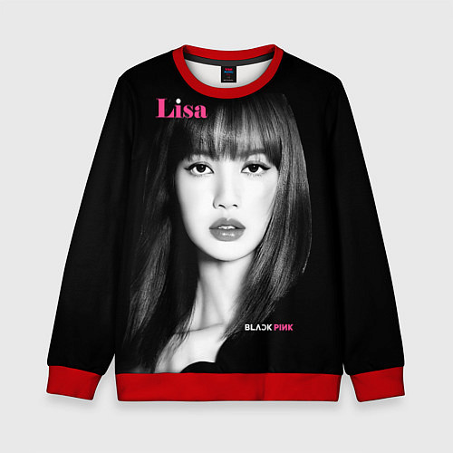 Детский свитшот Blackpink Lisa Portrait / 3D-Красный – фото 1