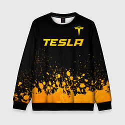 Детский свитшот Tesla - gold gradient: символ сверху