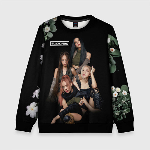Детский свитшот Blackpink flowers / 3D-Черный – фото 1