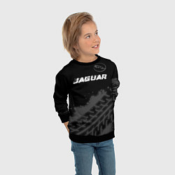 Свитшот детский Jaguar speed на темном фоне со следами шин: символ, цвет: 3D-черный — фото 2