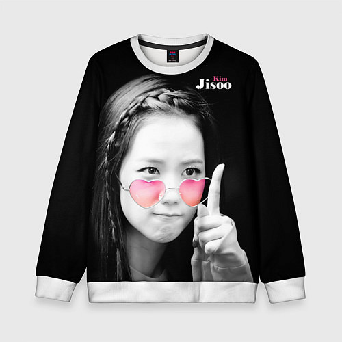 Детский свитшот Blackpink Jisoo Attention sign / 3D-Белый – фото 1