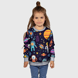 Свитшот детский Яркий космический паттерн, цвет: 3D-меланж — фото 2