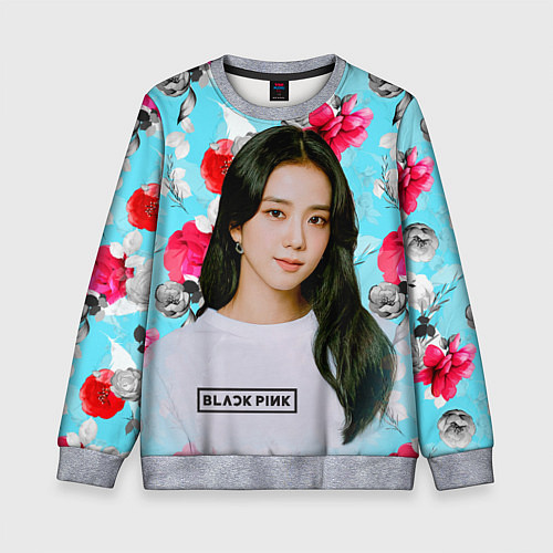 Детский свитшот Jennie Kim Blackpink flowers / 3D-Меланж – фото 1