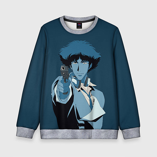 Детский свитшот Spike Spiegel blue / 3D-Меланж – фото 1