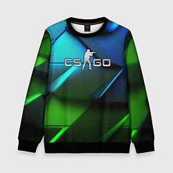 Детский свитшот CS GO green blue abstract