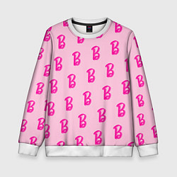 Свитшот детский Барби паттерн буква B, цвет: 3D-белый