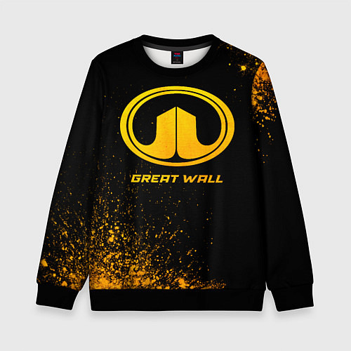 Детский свитшот Great Wall - gold gradient / 3D-Черный – фото 1