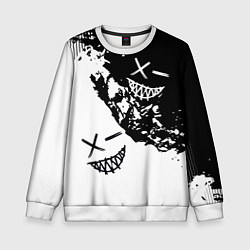 Свитшот детский Smile - black and white, цвет: 3D-белый