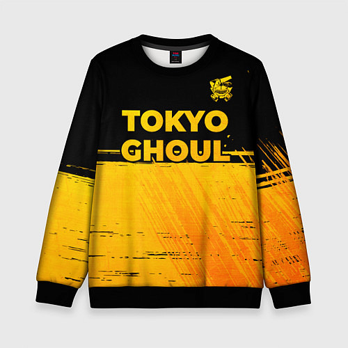 Детский свитшот Tokyo Ghoul - gold gradient: символ сверху / 3D-Черный – фото 1