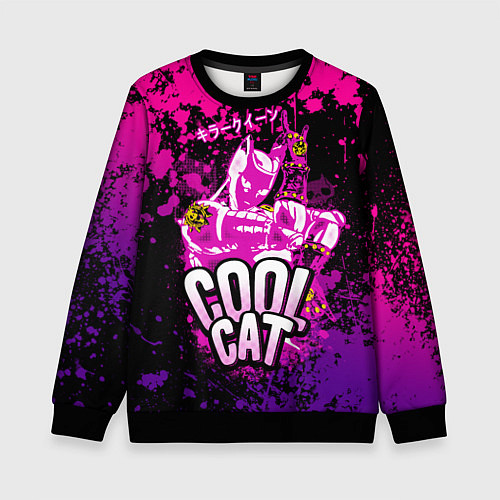 Детский свитшот Jo Jo - Королева убийца cool cat / 3D-Черный – фото 1