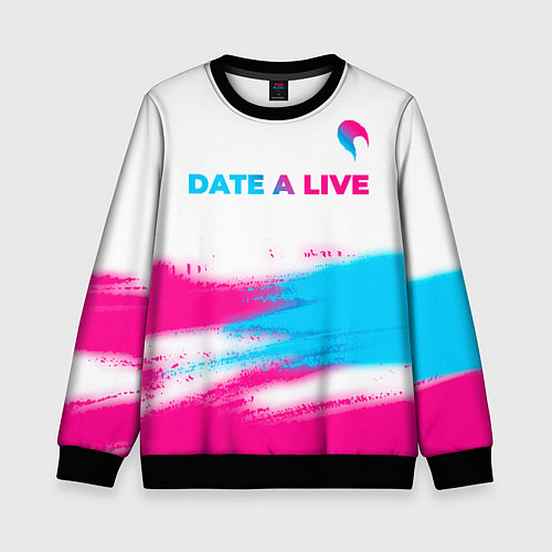 Детский свитшот Date A Live neon gradient style: символ сверху / 3D-Черный – фото 1