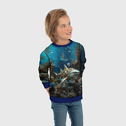 Свитшот детский Механическая акула, цвет: 3D-синий — фото 2