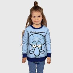 Свитшот детский Сквидвард, цвет: 3D-синий — фото 2