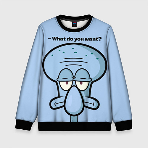 Детский свитшот Сквидвард / 3D-Черный – фото 1