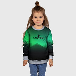 Свитшот детский CS GO green black background, цвет: 3D-меланж — фото 2