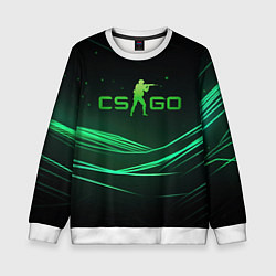 Свитшот детский CS GO green logo, цвет: 3D-белый