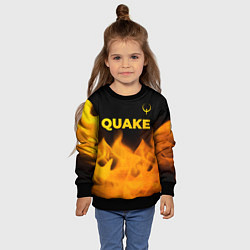 Свитшот детский Quake - gold gradient: символ сверху, цвет: 3D-черный — фото 2