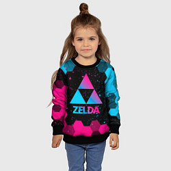 Свитшот детский Zelda - neon gradient, цвет: 3D-черный — фото 2