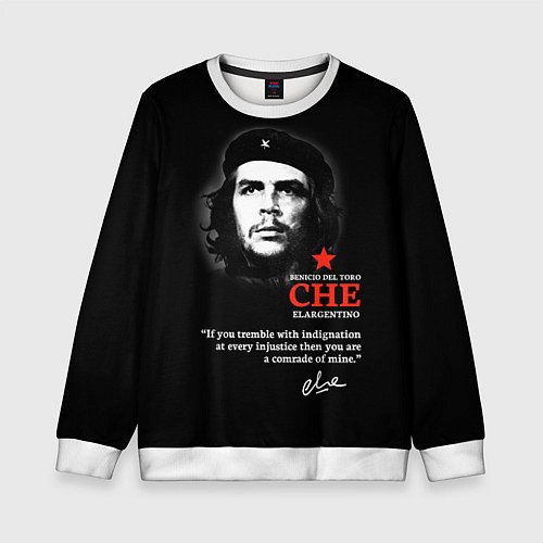 Детский свитшот Che Guevara автограф / 3D-Белый – фото 1