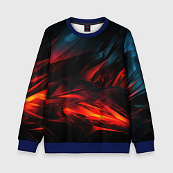 Свитшот детский Red black abstract, цвет: 3D-синий