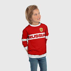 Свитшот детский Russia - красно-белый, цвет: 3D-белый — фото 2