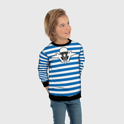 Свитшот детский Тельняшка синяя - логотип вдв, цвет: 3D-черный — фото 2
