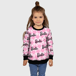Свитшот детский Логотип Барби и розовое кружево, цвет: 3D-черный — фото 2