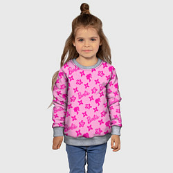 Свитшот детский Барби паттерн розовый, цвет: 3D-меланж — фото 2