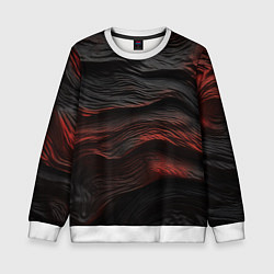 Свитшот детский Black red texture, цвет: 3D-белый