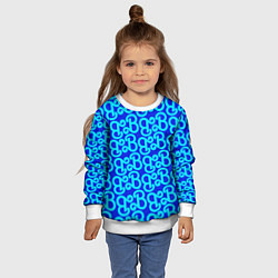 Свитшот детский Логотип Барби - синий паттерн, цвет: 3D-белый — фото 2