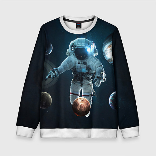 Детский свитшот Космонавт планеты / 3D-Белый – фото 1