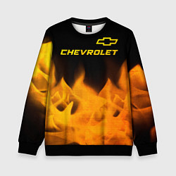 Свитшот детский Chevrolet - gold gradient: символ сверху, цвет: 3D-черный