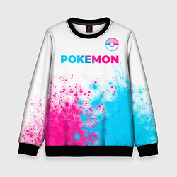 Детский свитшот Pokemon neon gradient style: символ сверху