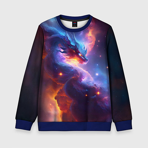 Детский свитшот Туманность дракона / 3D-Синий – фото 1