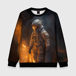 Свитшот детский Огонь в космосе, цвет: 3D-черный