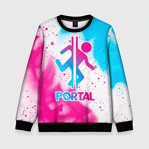 Детский свитшот Portal neon gradient style / 3D-Черный – фото 1