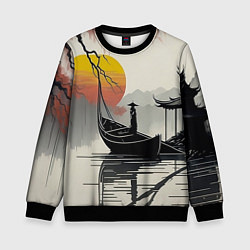 Свитшот детский Красота Японии, цвет: 3D-черный