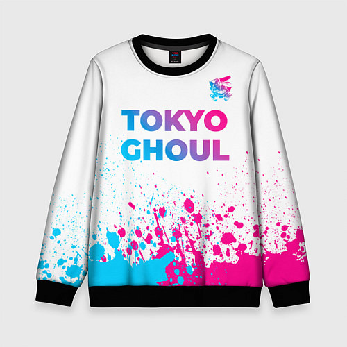 Детский свитшот Tokyo Ghoul neon gradient style: символ сверху / 3D-Черный – фото 1