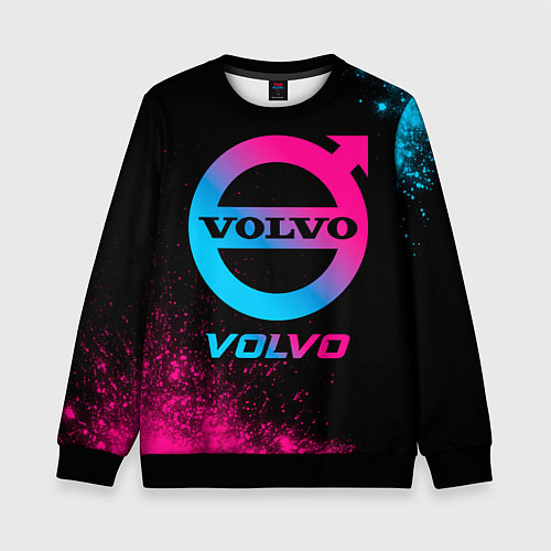 Детский свитшот Volvo - neon gradient / 3D-Черный – фото 1