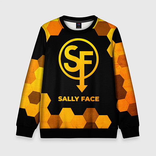 Детский свитшот Sally Face - gold gradient / 3D-Черный – фото 1