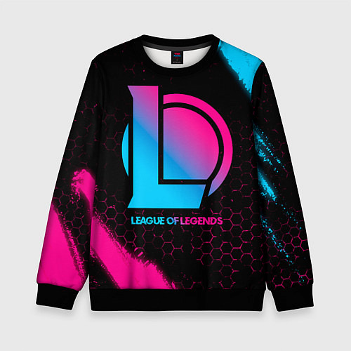 Детский свитшот League of Legends - neon gradient / 3D-Черный – фото 1